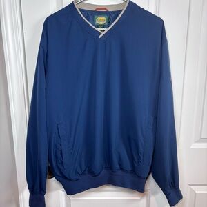 Cabela's Pullover Mens Medium Windcrest V Neck Windbreaker Jacket Blue